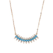 14K Solid Gold Diamond and Gemstone Necklace